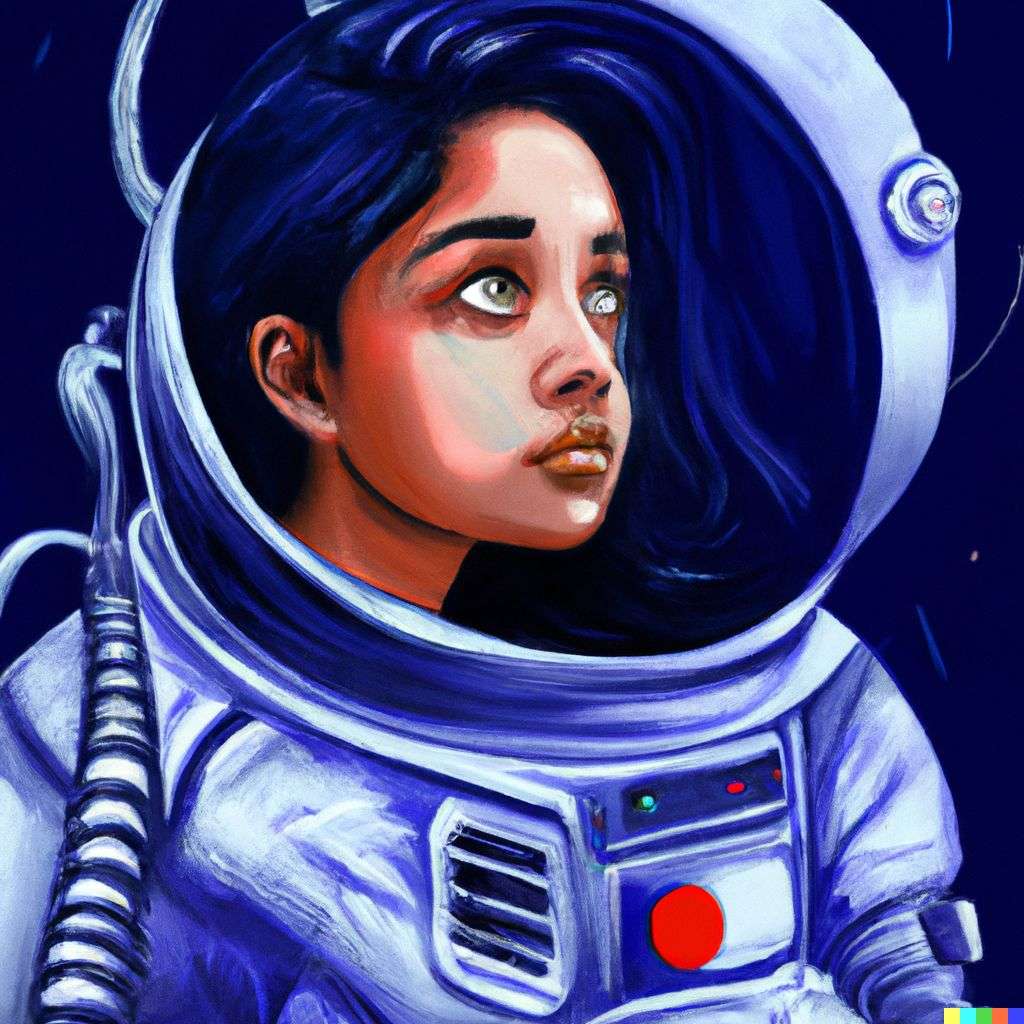 an astronaut, digital art, 2.5D style